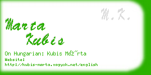 marta kubis business card